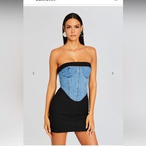 SEROYA Freya Denim Corset Dress